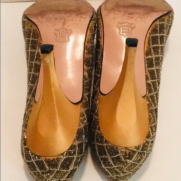 I MAGNIN VINTAGE BEADED LOVELIES HEEL POINTY TOE - Picture 7 of 8